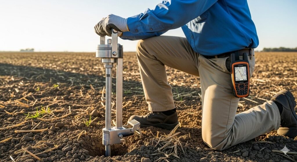 Soil reporting dashboard with graphs and maps using instrument data